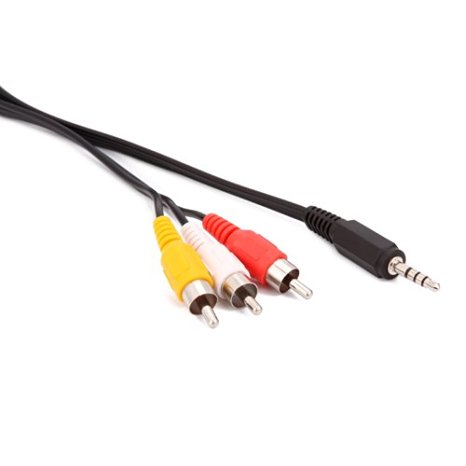 HDE 3ft. Feet RCA Male to 3.5mm Male Jack Composite Audio Video A/V Cable