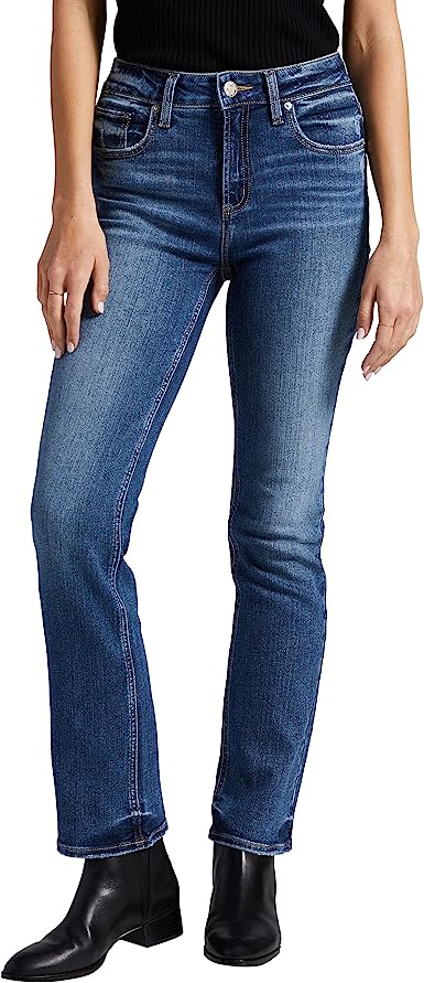 Silver Jeans Co. Women's Avery High Rise Curvy Fit Slim Bootcut Jeans