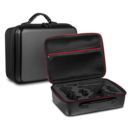 DJI Spark Drone Case, Kupton Carrying Waterproof Storage Organizer Suitcase Protect Spark Foldable Drone Combo& Accessories with Customized Foam for Remote Control, Batteries, Propellers (Black)