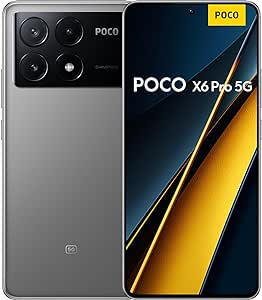 Poco X6 Pro - Smartphone de 8 256GB, Pantalla AMOLED de 6.67” 120Hz 1.5K, MediaTek Dimensity 8300-Ultra, Triple cámara de hasta 64MP, 5000mAh, Gris (Versión ES)