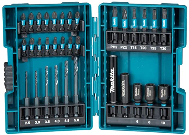 Makita B-66896 - Juego de 33 piezas de impacto negro