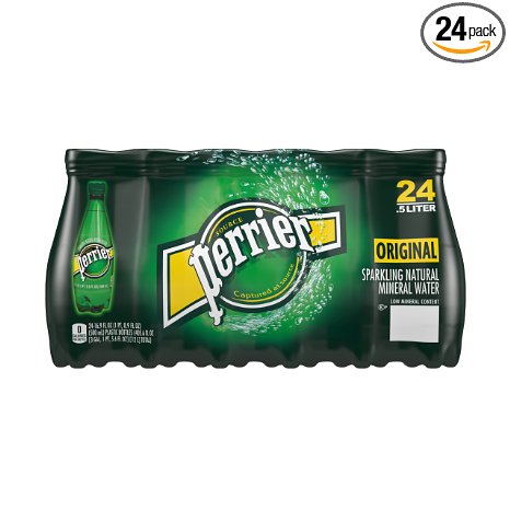 Perrier Sparkling Natural Mineral Water, 16.9-ounce plastic bottles (Pack of 24)