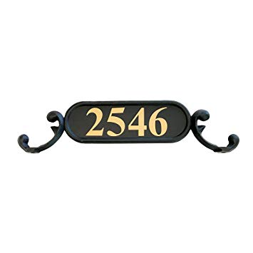 Addresses of Distinction Charleston Mailbox Address Plate – Mailbox Plaque with Gold Reflective Numbers – Customized House Number – Double Sided Address Sign – Rust Proof Aluminum - Hardware Included