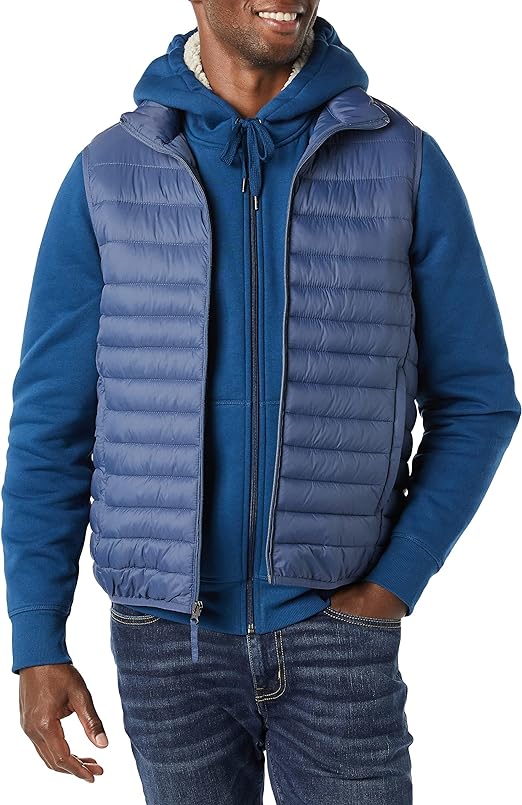 Amazon Essentials mens Lightweight Water-resistant Packable Puffer Vest