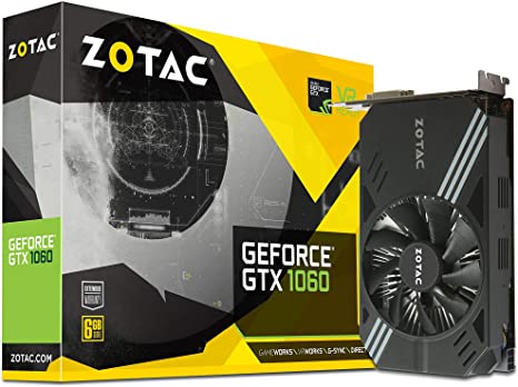 ZOTAC GeForce GTX 1060 Mini, ZT-P10600A-10L, 6GB GDDR5 VR Ready Super Compact Gaming Graphics Card (Renewed)