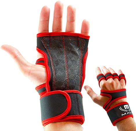 Mava Sports Cross Training Gloves with Wrist Support for Fitness, WOD, Weightlifting, Gym Workout & Powerlifting - Silicone Padding, no Calluses - Men & Women, Strong Grip