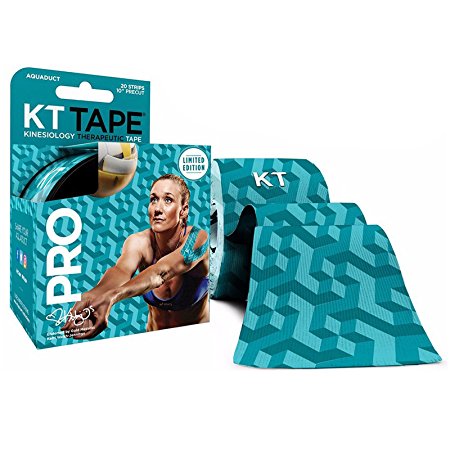 KT TAPE PRO Kinesiology Sports Tape, 20 Precut 10 Inch Strips, 100% Synthetic, Water Resistant, Breathable, Free Videos, Pro & Olympic Choice