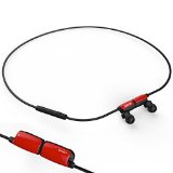 SOUNDOT Rechargeable Sport Wireless Bluetooth 40 Earbud Earphones with Microphone for iPhone 6 5S 5C 4 4S iPad and iPad Mini 3 4 iPod Android Samsung Galaxy S6 S5 Smart Phones Bluetooth Devices - Red