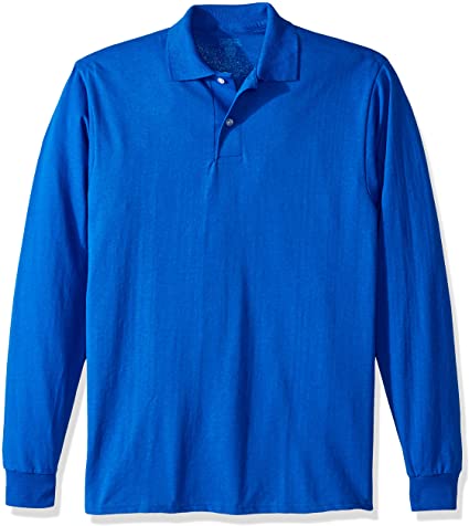 Jerzees Mens Spot Shield Long Sleeve Polo Sport Shirt Polo Shirt