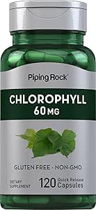 Piping Rock Chlorophyll Capsules | 60 mg | 120 Pills | Non-GMO & Gluten Free Supplement