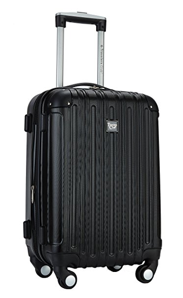 Travelers Club 20" Carry-On with TWO-IN-ONE Cup and Phone Convenience Pocket on Back of Luggage, 5 Color Options