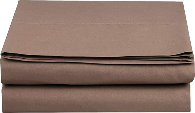 Elegant Comfort Premium Hotel 1-Piece, Luxury and Softest 1500 Thread Count Egyptian Quality Bedding Flat Sheet, Wrinkle-Free, Stain-Resistant 100% Hypoallergenic, Queen, Taupe