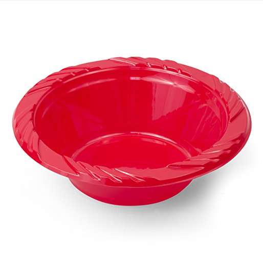 Concept Party Products CPBL125RD 125 Count Plastic Bowls, 12 oz, Red