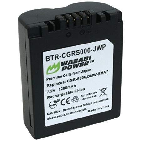 Wasabi Power Battery for Panasonic CGR-S006A and Lumix DMC-FZ7, DMC-FZ8, DMC-FZ18, DMC-FZ28, DMC-FZ30, DMC-FZ35, DMC-FZ38, DMC-FZ50