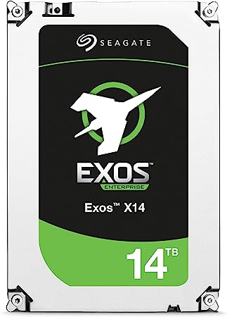 Seagate 14 TB Exos X14 3.5 Inch Enterprise Class Internal Hard Drive (7200 RPM, 256 MB Cache, SATA 6 Gb/s, Up to 261 MB/s, Model: ST14000NMZ018/NM0018)