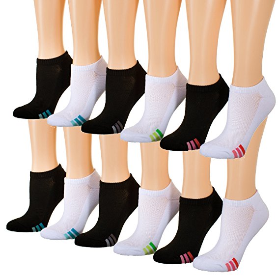 Tipi Toe Women's 12-Pairs Low Cut / No Show Athletic Sport Socks