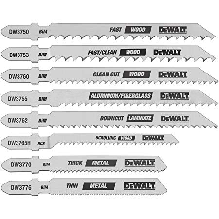 DEWALT DW3791 8-Piece T-Shank Jig Saw Blade Set