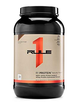 R1 Protein Naturally Flavored Whey Isolate/Hydrolysate, Rule 1 Proteins (Chocolate Fudge, 38 Servings)