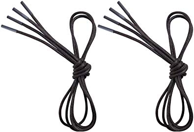 VSUDO Waxed Round Dress Shoelaces, 1/8" Thick Shoe Laces for Oxford or Dress Shoes (2 Pairs)