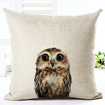 Animal wild boar owl fox panda bear and cat Pillow Case Cotton Blend Linen Cushion Cover Sofa Decorative Square 18 Inches family life (2)