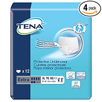 SCA TENA Protective Underwear, Extra Absorbency, X-Large - Case of 48 (Formerly Model 72412)