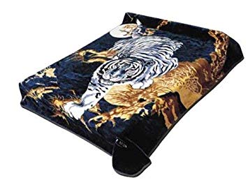 Solaron Korean Super Thick Heavy Weight Ultra Silky Soft Mink Heavy Duty Reversible Blanket Bed comforters bedspreads Bedding Comforter King or Queen (Queen, 71 Tiger Blue)