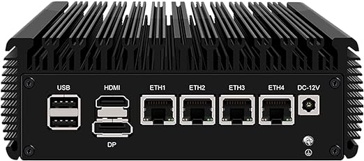 HUNSN Micro Firewall Appliance, Mini PC, OPNsense, VPN, Router PC, Intel N6005, RJ03l, AES-NI, 4 x Intel 2.5GbE I226-V LAN, Type-C, TF, M.2 WiFi 6 Slot, 16G RAM, 256G SSD