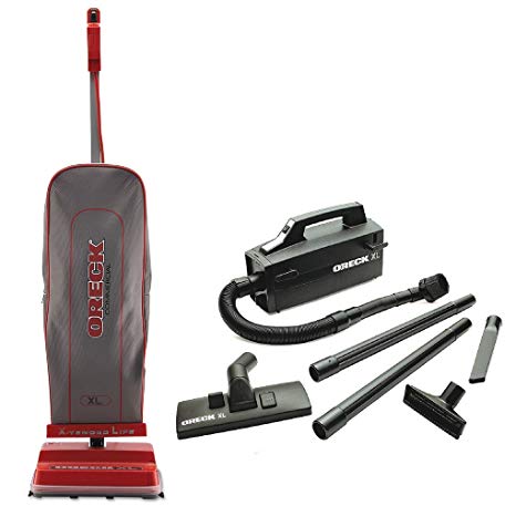 Oreck Commercial U2000RB-1 Commercial 8 Pound Upright Vacuum Bundle with Oreck Super Deluxe Compact Vac - BB880AD