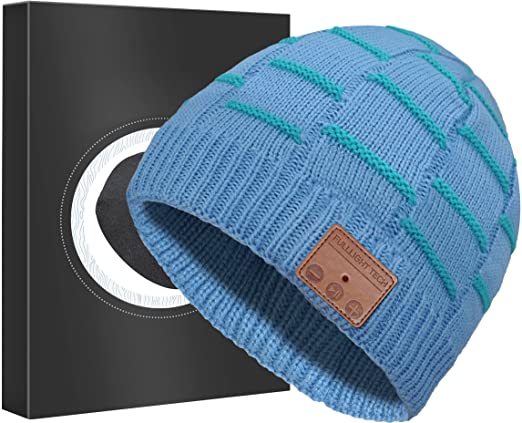 Wireless Beanie Hat,Upgraded Hat Headphones Headset Winter Music Hat Knit Running Cap with Speakers & Mic Unique Christmas Tech Gifts for Women Mom Her Him Men Teens Boys Girls