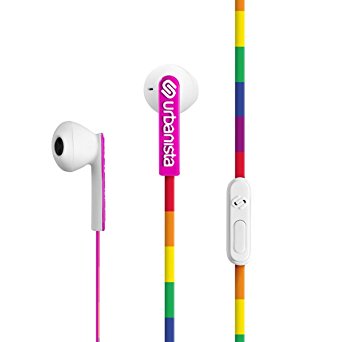 Urbanista San Francisco Ergonomic Earphones with Remote and Mic, Lucky Rainbow/Multicolor
