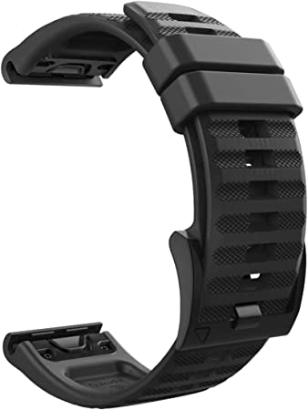 MoKo Watch Strap Compatible with Garmin Fenix 7/6/6 Pro/5/5 Plus/Forerunner 945/935/Approach S62/S60/Instinct/MARQ Smartwatch, 22mm Quick Fit Soft Silicone Adjustable Replacement Watch Band- Black