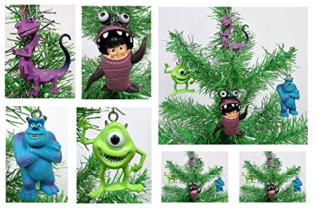 Monsters Incorporated MINI Holiday Christmas Monsters Inc. Ornament Set - Unique Shatterproof Plastic Design
