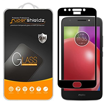 [2-Pack] Supershieldz For Motorola "Moto E4" / Moto E 4th Generation Tempered Glass Screen Protector, [Full Cover] Anti-Scratch, Bubble Free, Lifetime Replacement Warranty (Black)