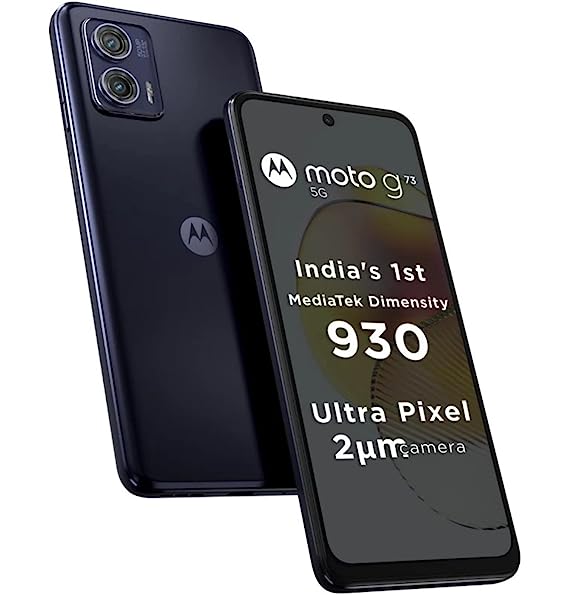 Motorola G73 5G (Midnight Blue, 8GB RAM, 128GB Storage) | 8 GB RAM | 128 GB ROM | Expandable Upto 1 TB | 6.5 inch Full HD  Display | 50MP   8MP | 16MP Front Camera | MediaTek Dimensity 930 Processor