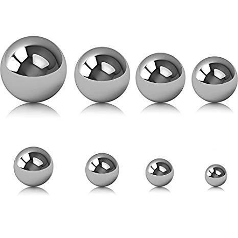 Chuangchou 8 Pieces Coin Ring Making Balls Monkey Fist Balls Stainless Steel Balls, Assortment of 3/4 Inch, 5/8 Inch, 9/16 Inch, 1/2 Inch, 7/16 Inch, 3/8 Inch, 5/16 Inch and 1/4 Inch