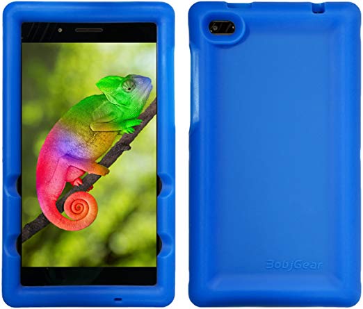 BobjGear Bobj Rugged Tablet Case for Lenovo Tab 7 Essential (TB-7304F) (TB-7304I) (TB-7304X) - BobjBounces Kid Friendly (Batfish Blue)