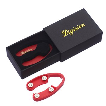 [Pack of 2] DIGISION® Wine Bottle Foil Cutter with 4 Stainless Blades, Non-toxic Plastic Body with Gift Package (Red)