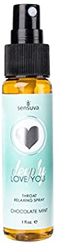 Sensuva Deeply Love You Throat Relaxing Desensitizing Spray - helps relax your throat muscles and take his love deeper - great for toothaches and sore throats, too! (Chocolate)