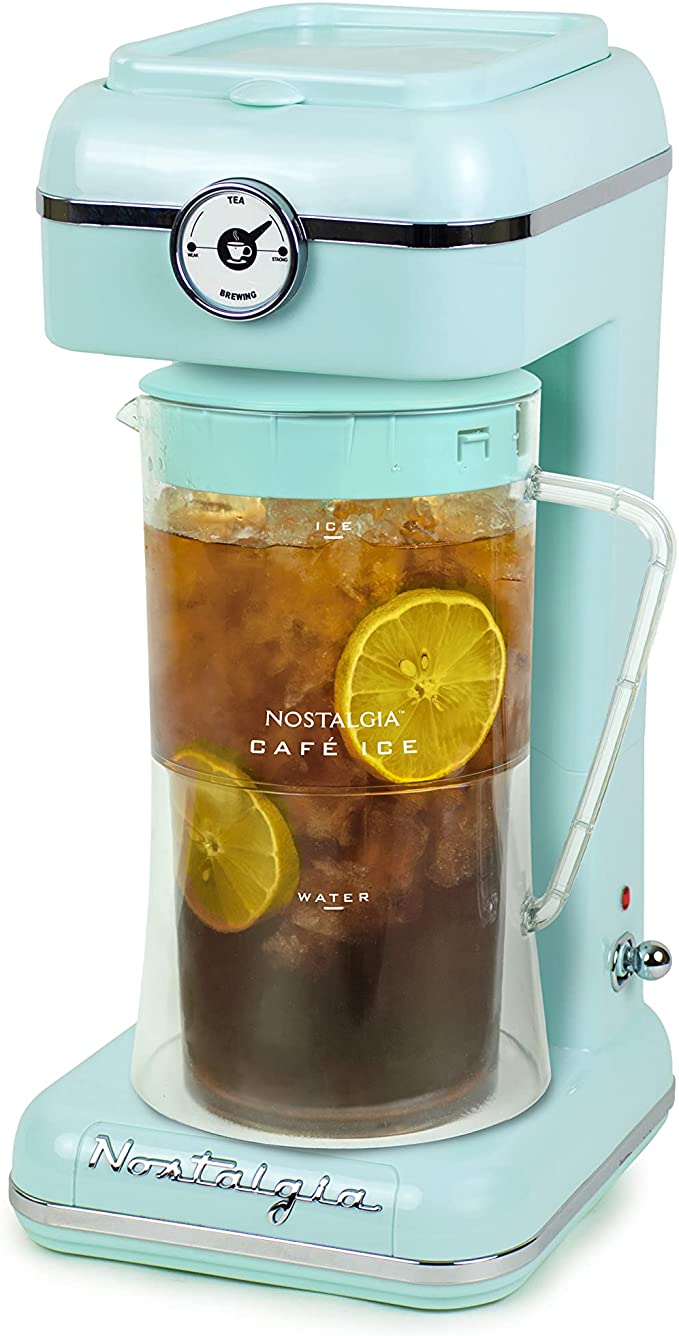 Nostalgia Classic Retro 3-Quart Iced Tea & Coffee and Tea Brewing System, Aqua