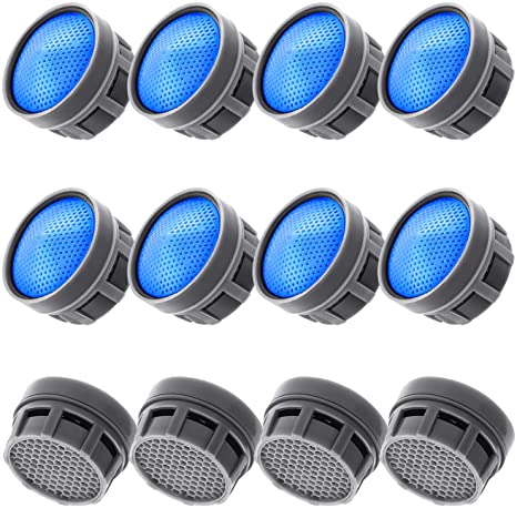 12 Pieces Faucet Aerators Water Tap Aerators Faucet Flow Restrictor Replacement Parts Insert Aerator for Bathroom or Kitchen (18 mm, Blue)