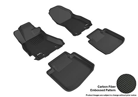 3D MAXpider Custom Fit Complete Floor Mat Set for Select Subaru Legacy/Outback Models - Kagu Rubber (Black)