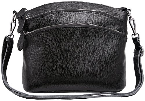 Heshe Womens Soft Leather Handbags Shoulder Bag Multi Zipper Pocket Small Bags Designer Handbag Crossbody Purse Satchel and Purses for Ladies