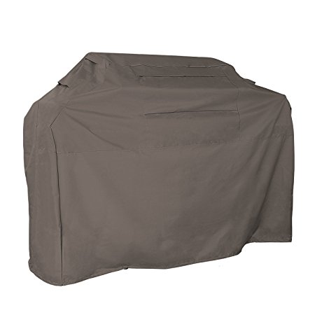 KHOMO GEAR - TITAN Series - Waterproof Heavy Duty BBQ Grill Cover - Grey Large 64 x 24 x 48 - Different Sizes Available - Compatible with Weber (Genesis), Holland, Jenn Air, Brinkmann, Char Broil, Kenmore and More