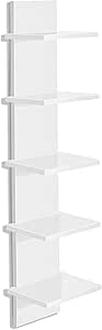 Sorbus 5 Tier Wall Shelf Unit, Vertical Column Utility Shelving for Home Decor and Storage Organizer, Wall-Mounted Floating Shelves for Bathroom Storage, Bedroom, Living Room, Kitchen Organizer