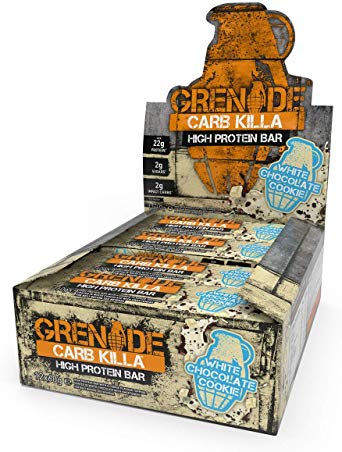 Grenade Carb Killa High Protein and Low Carb Bar, White Chocolate Cookie, 12 x 60 g