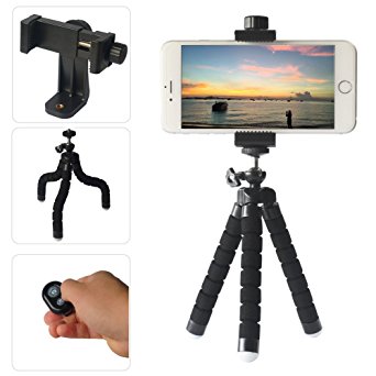 Phone Tripod, iPhone Tripod with Remote Camera Shutter Phone Mount Adapter Gopro Adapter for iPhone Smartphone Sports Camera Gopro