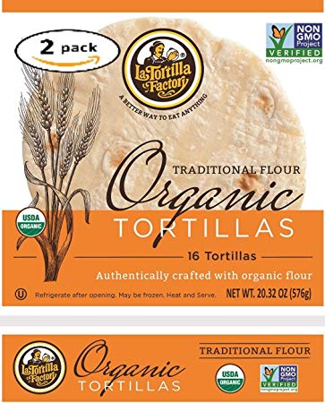 La Tortilla Factory Traditional Flour Organic Tortillas 2-Pack (32 Tortillas)
