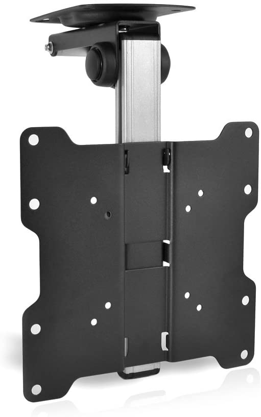 Universal Folding TV Ceiling Mount - Hide-Away Ceiling Flip Down Tv Mount Bracket - VESA Mount Compatible for 17” - 37" TVs - Flat Panel HDTV, LCD Screen, LED, Plasma, Smart TVs - PyleHome PCMTV25