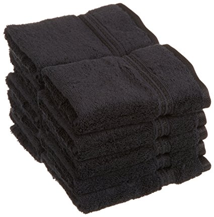 Superior Collection 100% Premium Long-Staple Combed Cotton 10-Piece Face Towel Set, Black