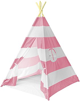 Sorbus Teepee Tent for Kids Play — Includes Portable Carry Bag for Travel or Storage — Your Kids Will Enjoy This Indian Tent — Great for Indoor Playroom, Bedroom, Nursery, Photography Props and more